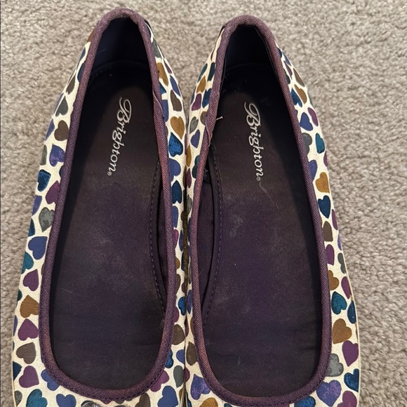 Brighton Purple and Blue Heart Flats for Casual Comfort - Picture 6 of 8